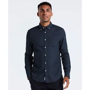 Original Penguin Mens Dark Sapphire Waffle Weave Button Down Shirt M